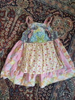Sugar Creek Kids 100% Cotton Farmhouse Summer dress Size 2-3